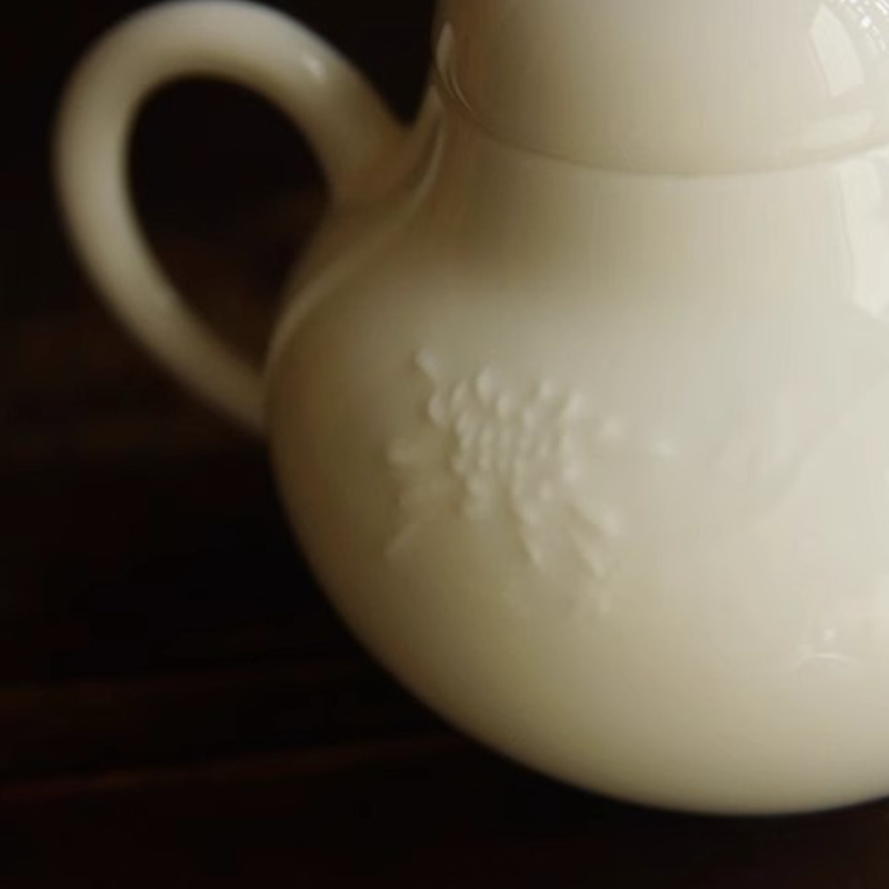 Traditional White Porcelain Handmade Teapot