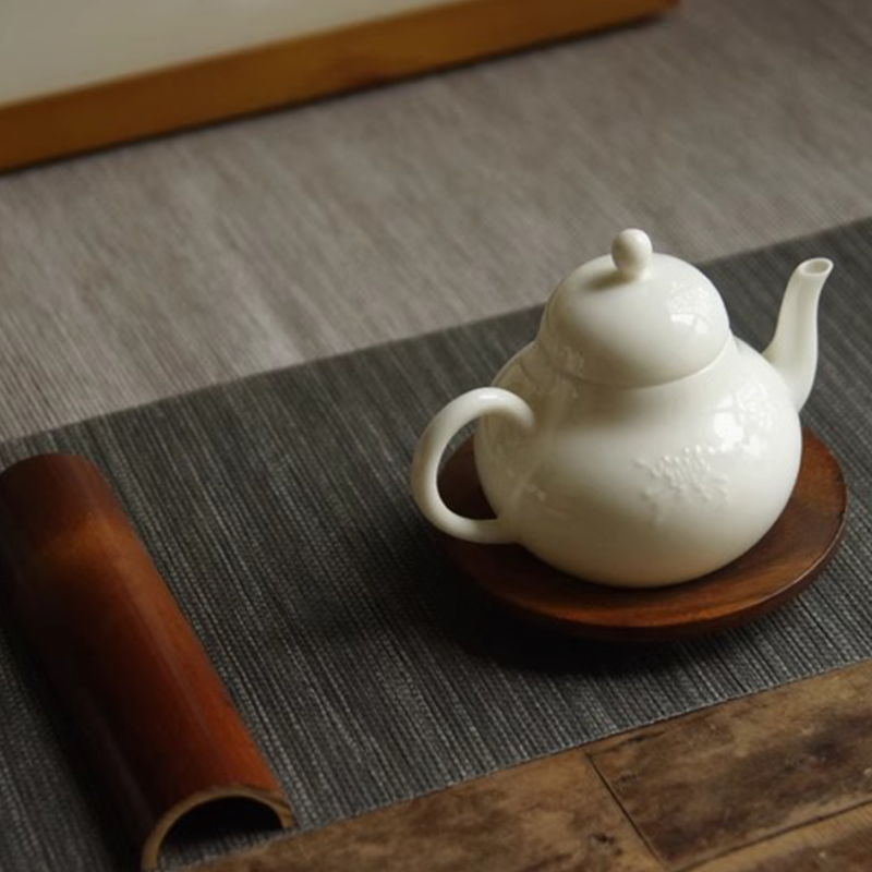 Traditional White Porcelain Handmade Teapot