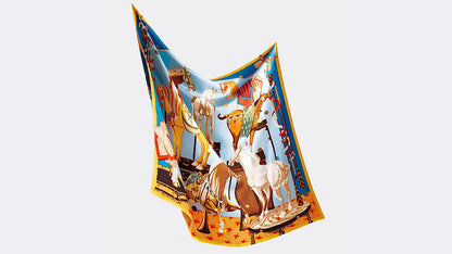 Jin and Tang Horse Pattern Silk Scarves