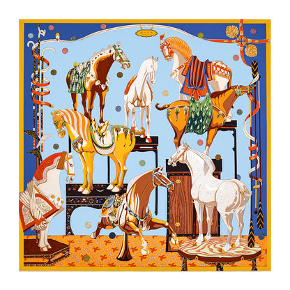 Jin and Tang Horse Pattern Silk Scarves