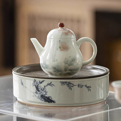 Hand-painted White Porcelain Teapot