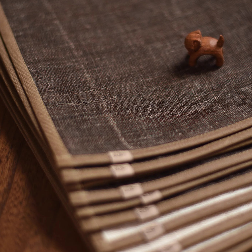 Square Persimmon-dyed Tea Mat