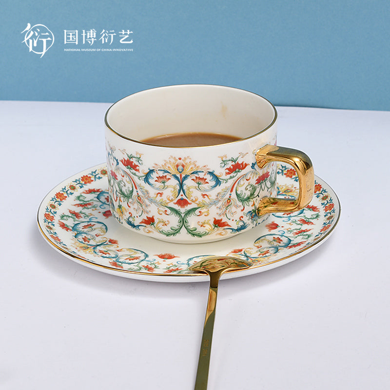 National Museum of China Golden Colored Twisted Branch Coffee Cup