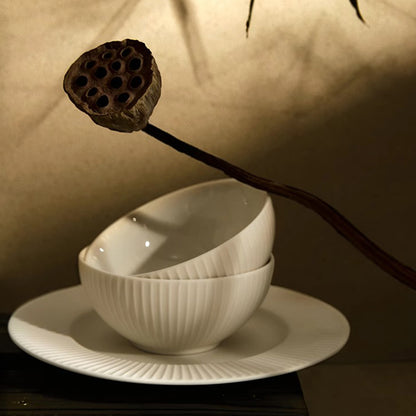 White Porcelain Bowl And Plate Set