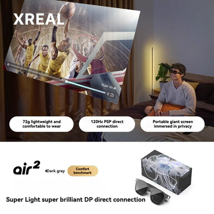 XREAL Air 2 Smart AR Glasses Translation Glasses Handheld Direct Connection VR Glasses Private Cinema 3D Space Video Vision Pro