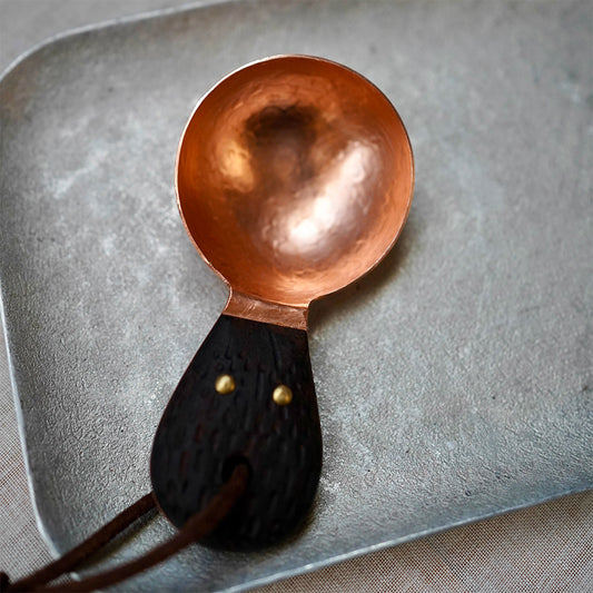 Wooden Handle Copper Spoon