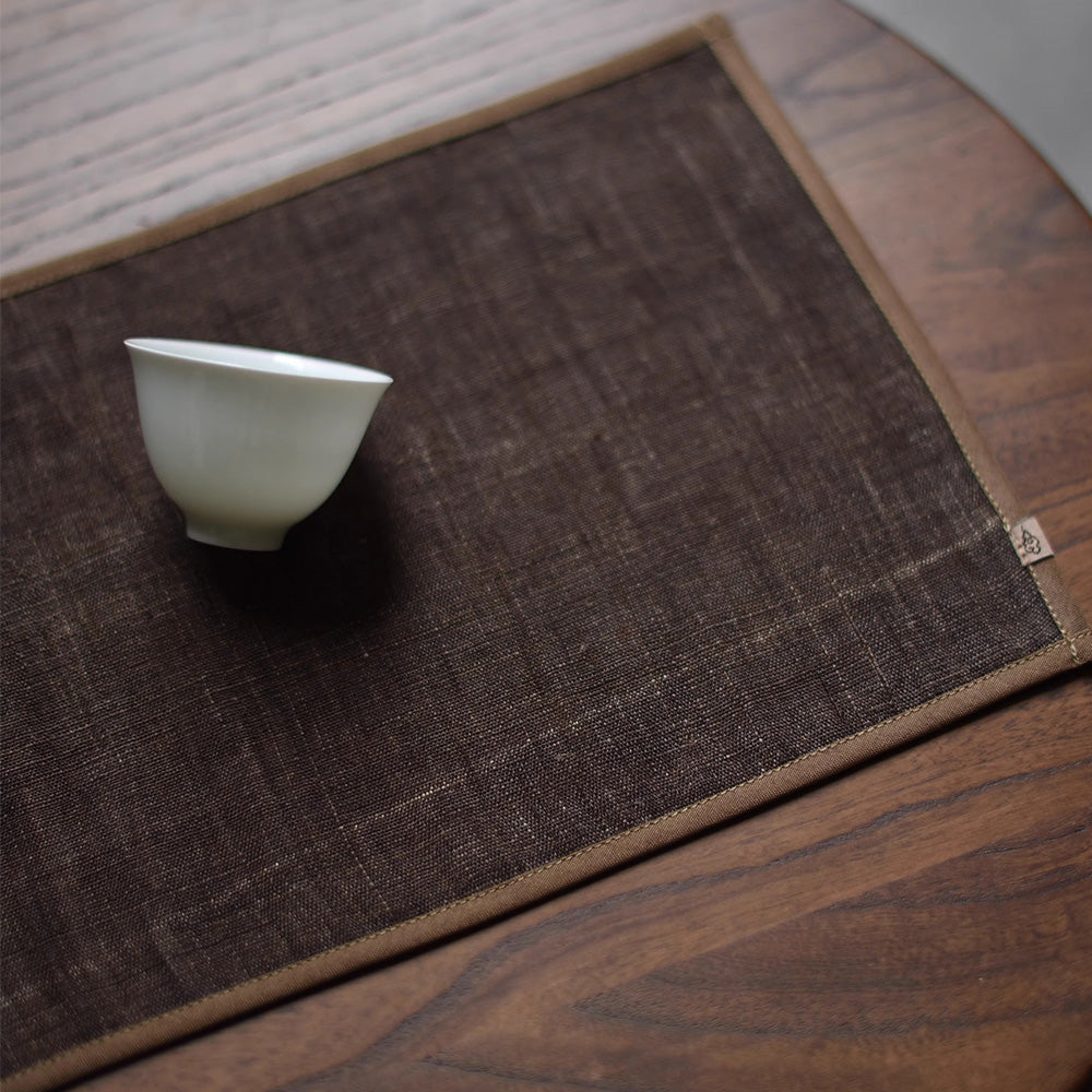 Square Persimmon-dyed Tea Mat