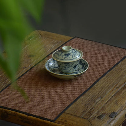 Brown Pattern Tea Mat