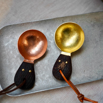 Wooden Handle Copper Spoon