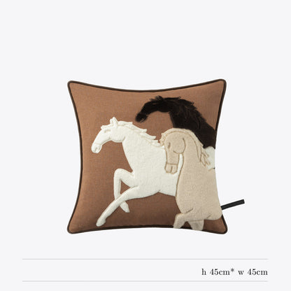 Three Color Horse Pillow