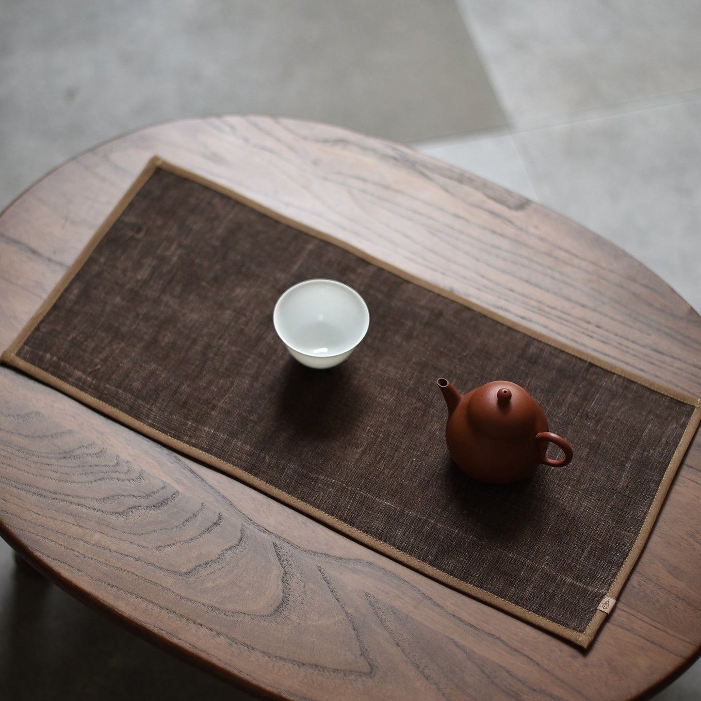 Square Persimmon-dyed Tea Mat