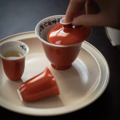 Red Tea Cup With Lid