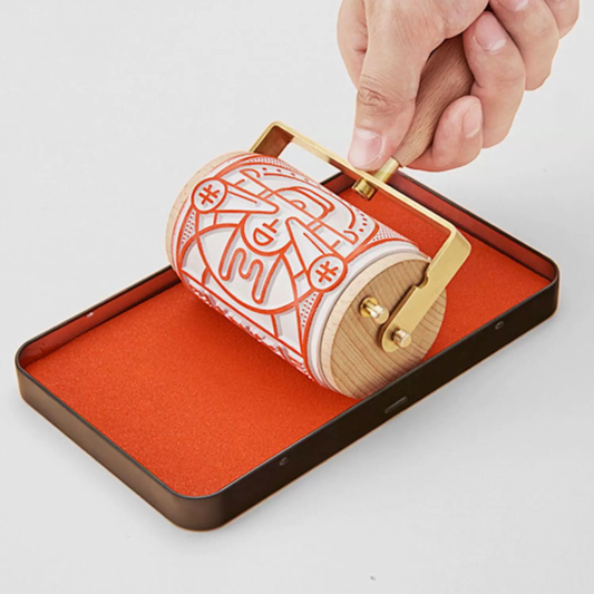 DIY Snake Year Roller Stamp Gift Box