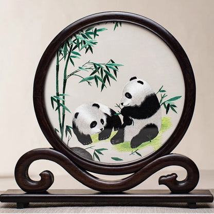 Suzhou Stickerei Panda Stickerei Ornamente