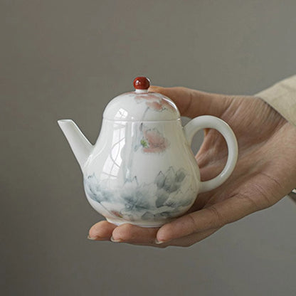 Hand-painted White Porcelain Teapot