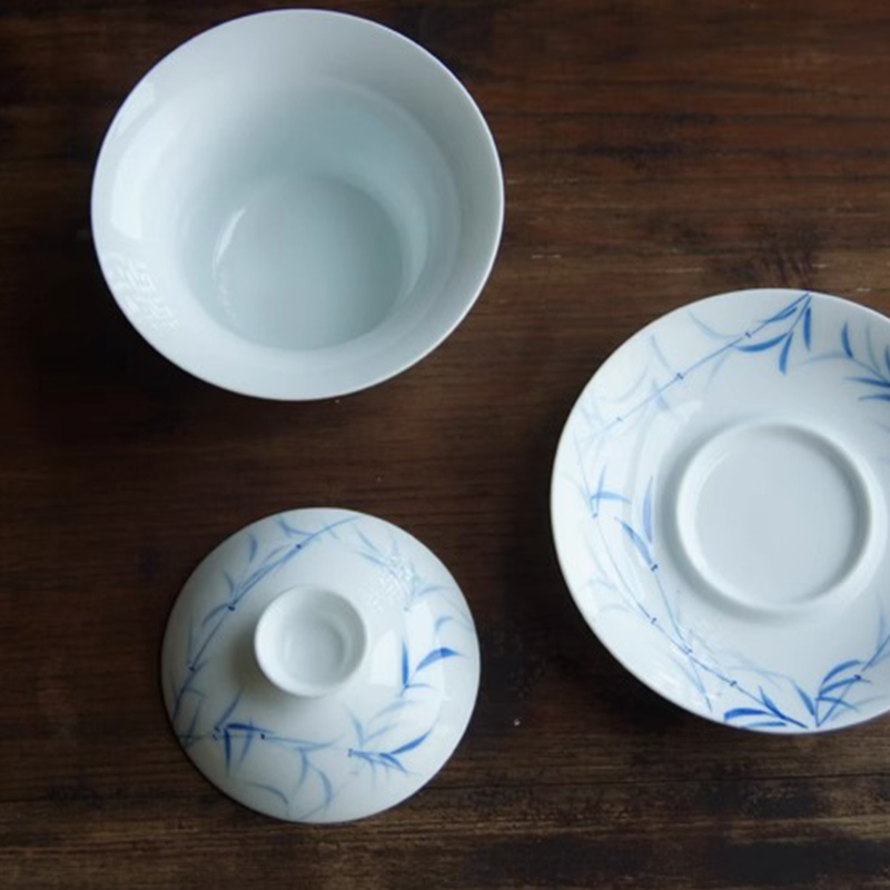 Jingdezhen Weiße Porzellanschale mit Deckel