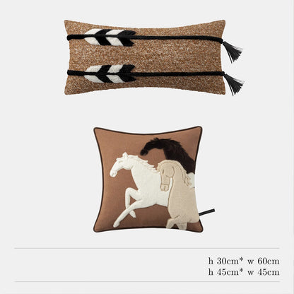 Three Color Horse Pillow