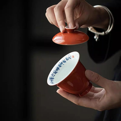 Red Tea Cup With Lid