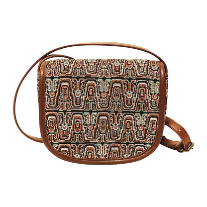 National Museum of China Boqu Pattern Jacquard Saddle Bag