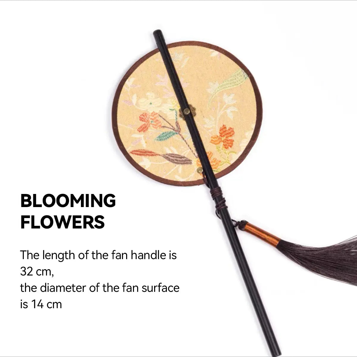 Yunjin Waist Fan,Rollable and Foldable,Traditional Accessory for Hanfu and Cheongsam