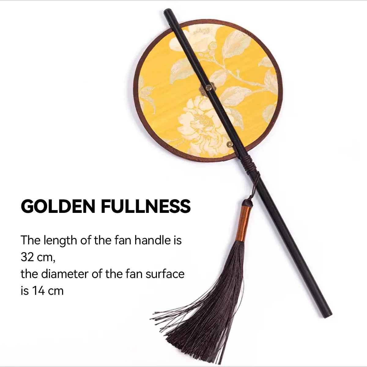 Yunjin Waist Fan,Rollable and Foldable,Traditional Accessory for Hanfu and Cheongsam