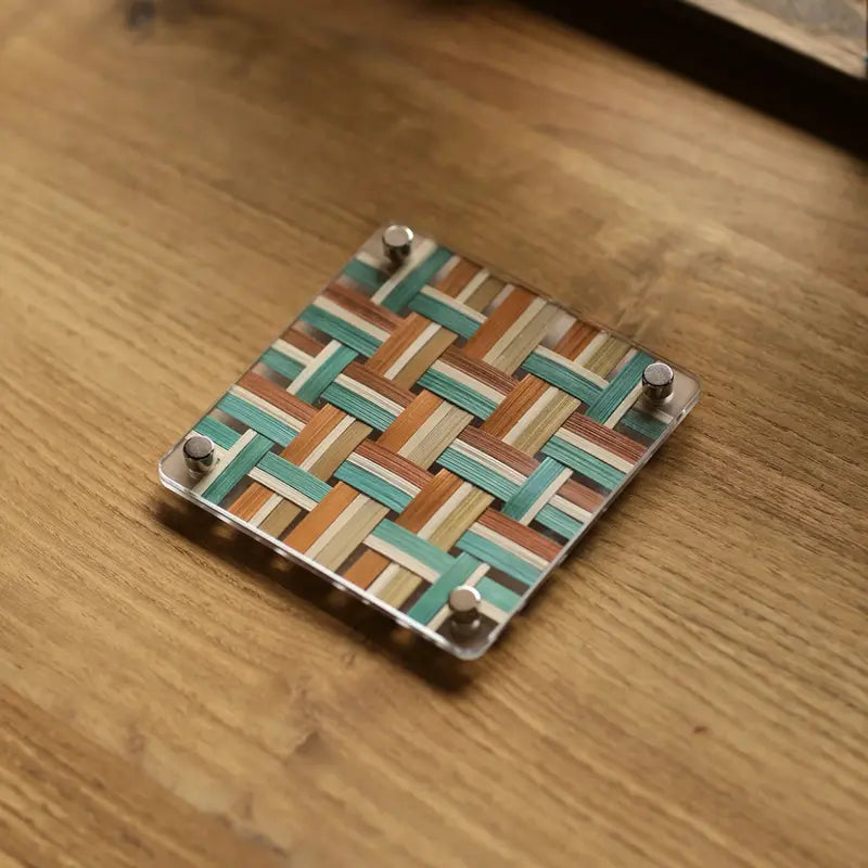 Handmade Bamboo-woven Coaster-Dunhuang Color Scheme