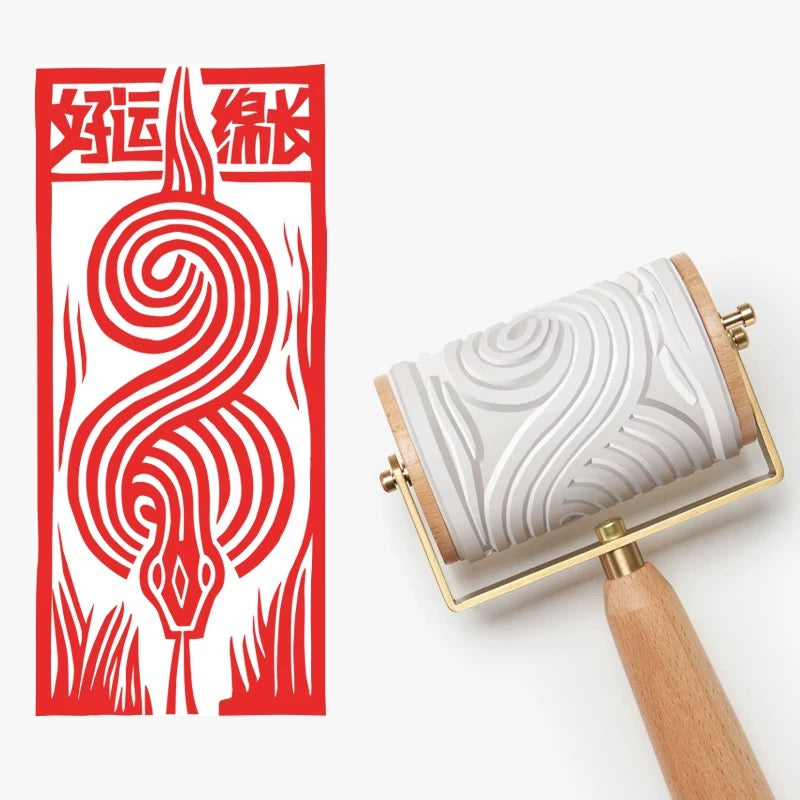 DIY Snake Year Roller Stamp Gift Box