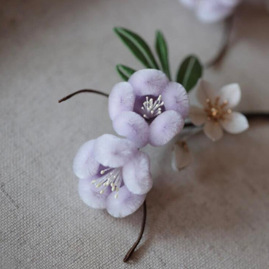 Mini Plum Blossom Brooch | Handmade Silk Velvet Flower Brooch