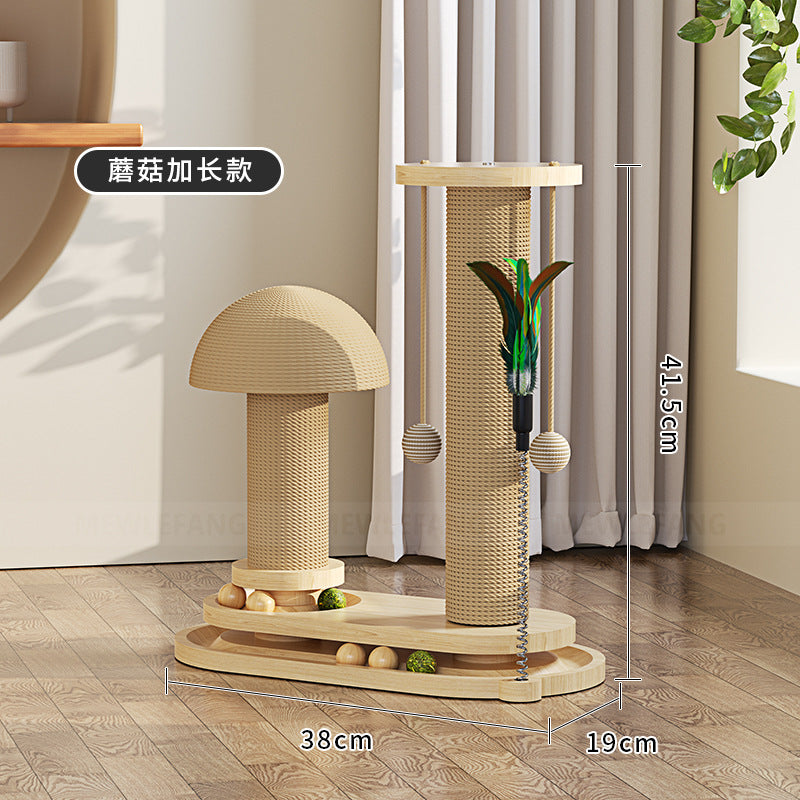 Meow Le Fang, solid wood cat turntable, cat scratching column, cat teasing stick, cat cat scratching board, durable cat toy, sisal cat climbing frame