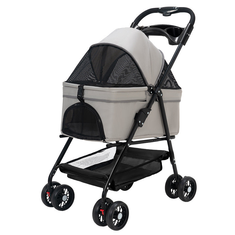 Pet strollers, dogs, cats, teddy baby strollers, small pet carts are lightweight, foldable, and outdoor travel