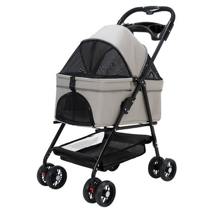 Pet strollers, dogs, cats, teddy baby strollers, small pet carts are lightweight, foldable, and outdoor travel