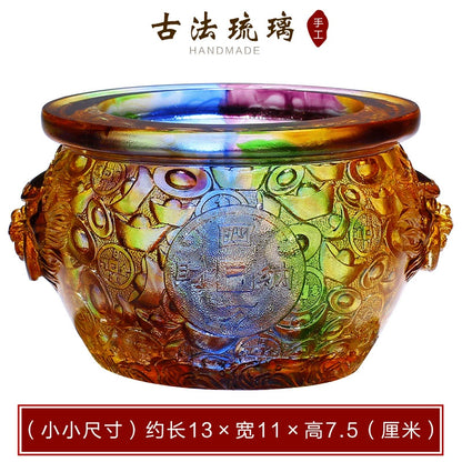 Boshan Zibo glaze Quartet Nacai cornucopia ornaments, beckoning crystal living room, friends open a store to give gifts