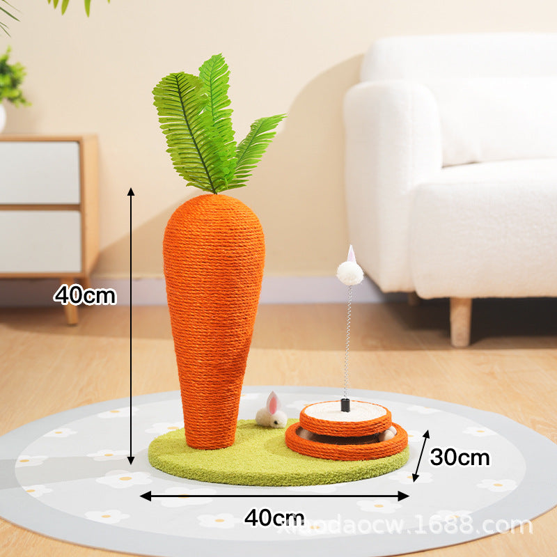 Sisal cat scratching column, carrot cat scratching board, cat climbing frame, integrated wear-resistant, non-crumb, vertical cat scratching board, grinding claw toys