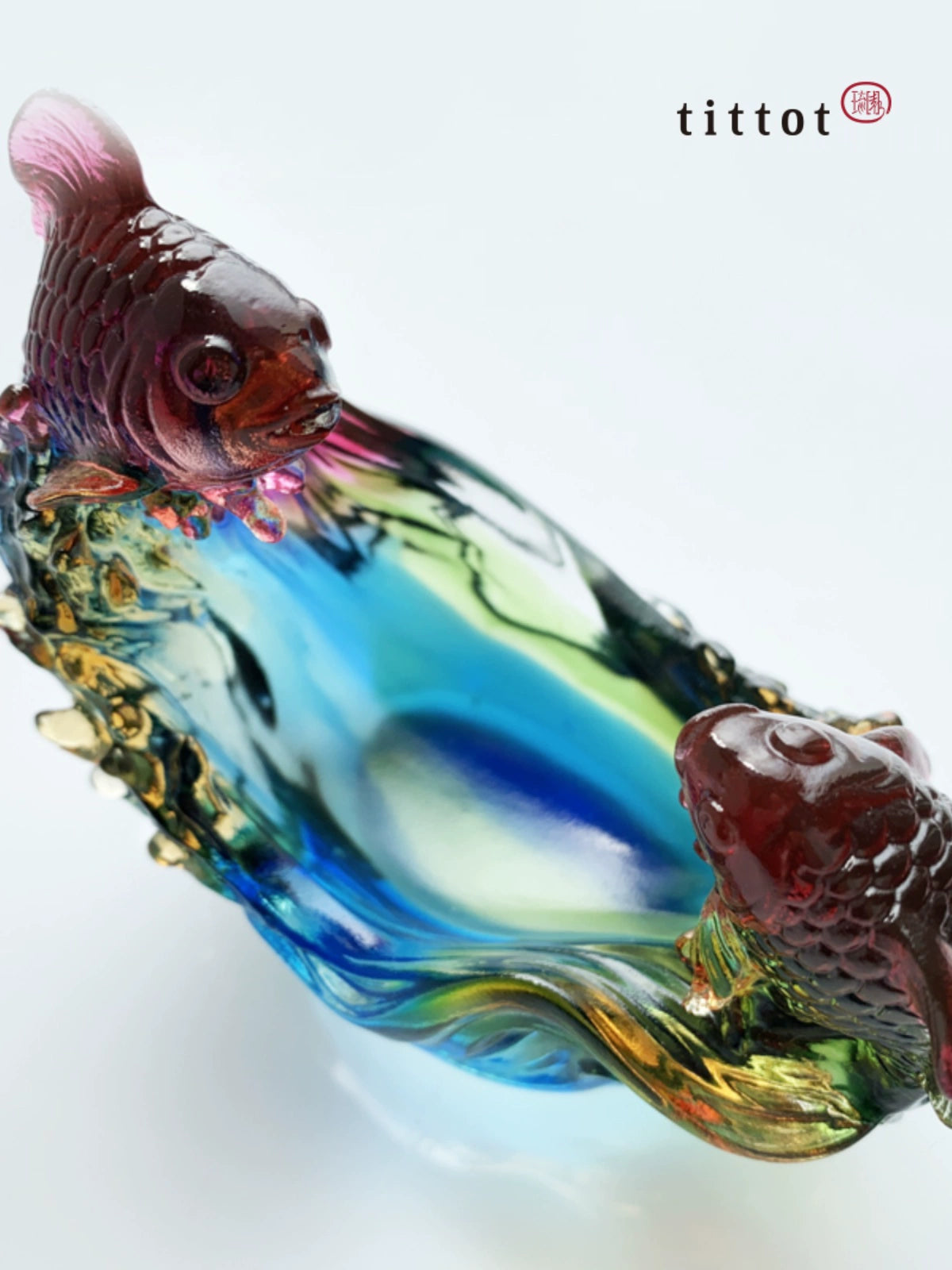 tittot Liuyuan creative glaze beckoning fish ornaments, light luxury cornucopia, wishful flying high, housewarming gifts at the entrance