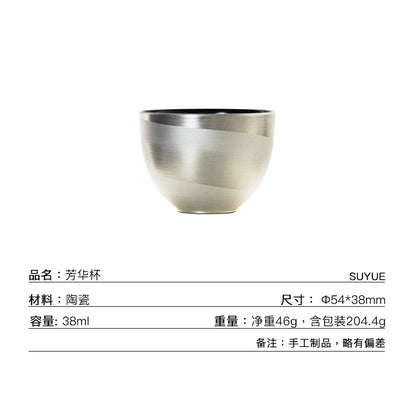 Jingdezhen high-end teacup master cup ceramic personal use high-end ladies Chinese tea set drinking tea silver small single cup