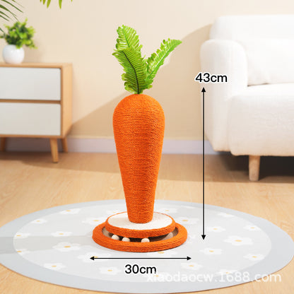 Sisal cat scratching column, carrot cat scratching board, cat climbing frame, integrated wear-resistant, non-crumb, vertical cat scratching board, grinding claw toys