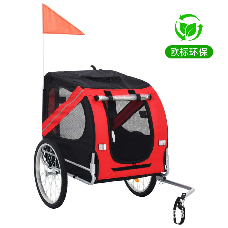 Amazon Cross-border Large Pet Bike Trailer Cat Dog Cart Folding Outdoor Riding Travel Trailer