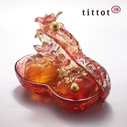 tittot Liuyuan persimmon Ruyi glass ornament crystal handicraft good thing in peanuts wedding housewarming gifts