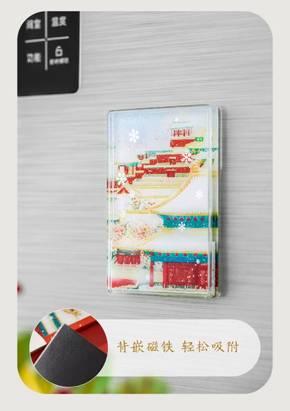 Forbidden City Taobao Forbidden City Snow Quicksand Refrigerator Magnet Museum Cultural Innovation Beijing Tourism Souvenir Gifts