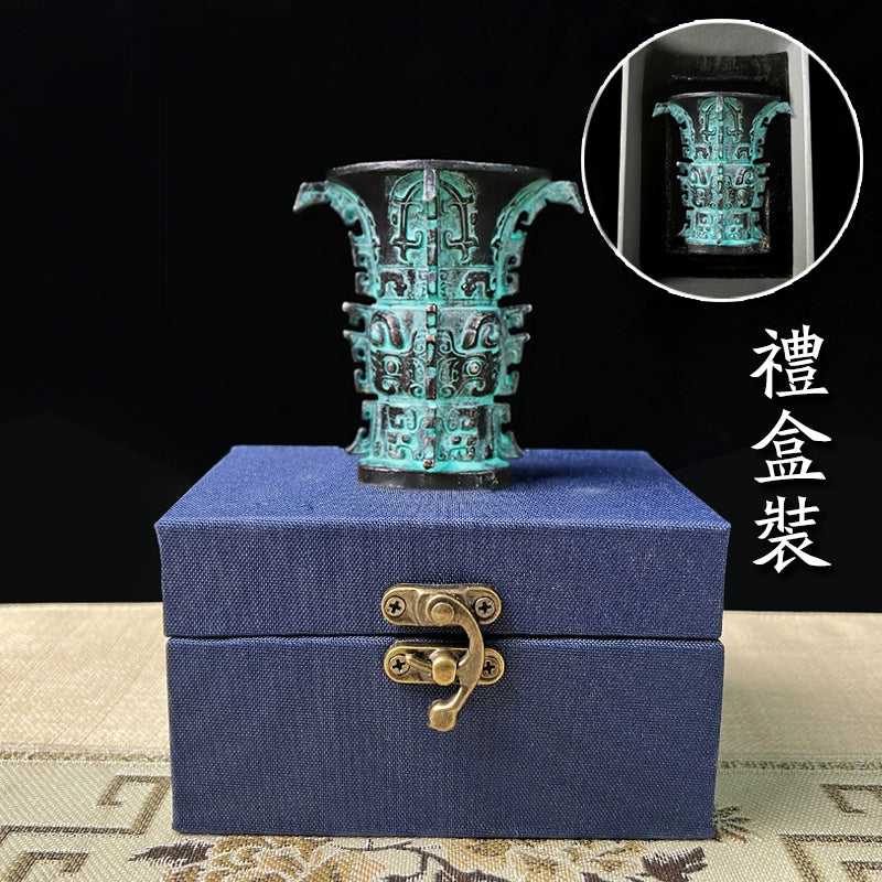 He Zun bronze ornaments, vintage Shaanxi Museum, Chinese zun bottles, wine utensils