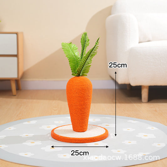 Sisal cat scratching column, carrot cat scratching board, cat climbing frame, integrated wear-resistant, non-crumb, vertical cat scratching board, grinding claw toys