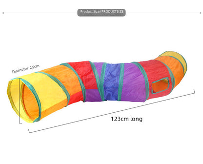 Pet cat tunnel cat rainbow three-channel interactive cat toy drill bucket foldable cat toy