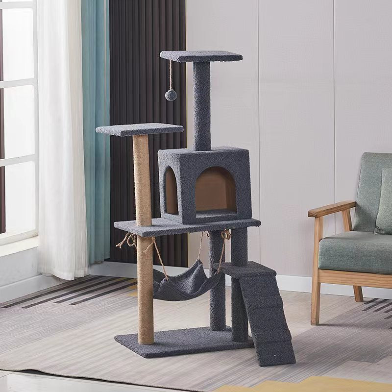 Dropshipping cat climbing frame, cat nest, cat tower, universal sisal, cat scratching pillar, lamb's cashmere, multi-layer cat jumping platform, pet supplies