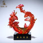 Glazed handicrafts, high-grade gold and jade, fish ornaments, living room, high-end sense of fortune, crystal, light luxury ornaments, gifts