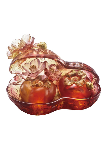 tittot Liuyuan persimmon Ruyi glass ornament crystal handicraft good thing in peanuts wedding housewarming gifts