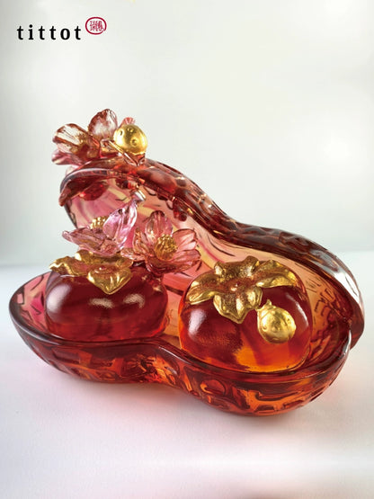 tittot Liuyuan persimmon Ruyi glass ornament crystal handicraft good thing in peanuts wedding housewarming gifts