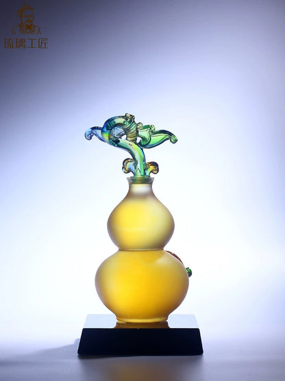 Boshan glass handicrafts, Fulu Suxi Cai, entrance gourd, fortune ornaments, living room decoration, housewarming gifts, crystals