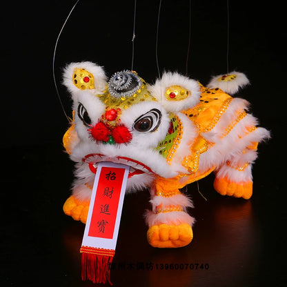 Thread-lifting lion children's hands play lion dance cloth feet Chinese ancient style Hanfu shooting folk traditional handicraft gifts