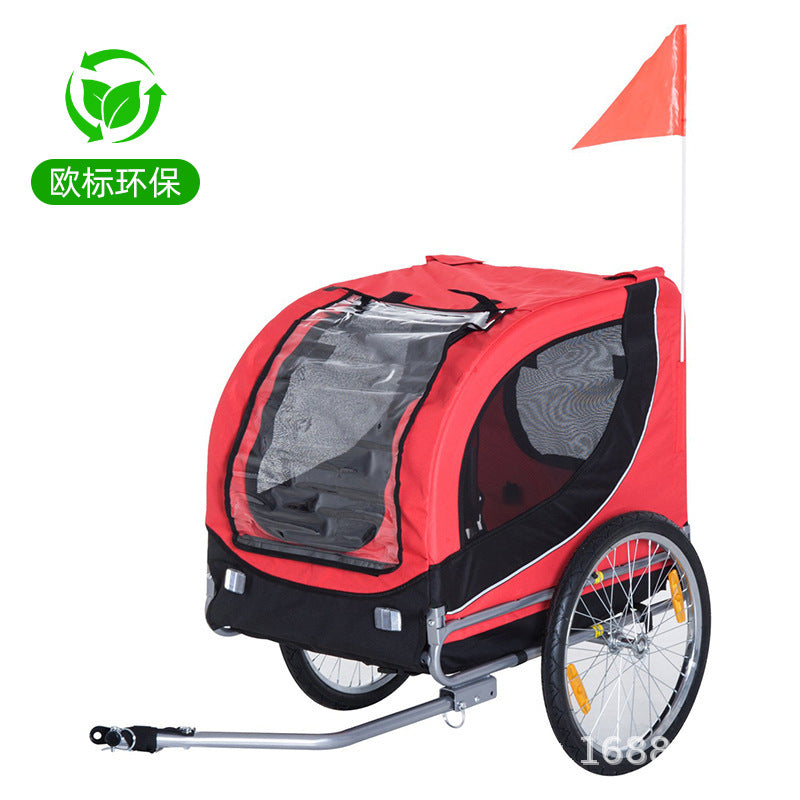 Amazon Cross-border Large Pet Bike Trailer Cat Dog Cart Folding Outdoor Riding Travel Trailer