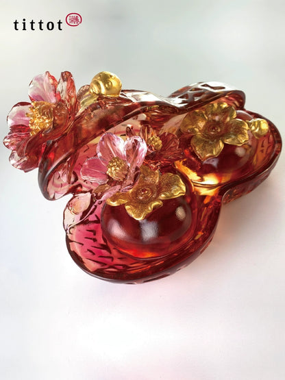 tittot Liuyuan persimmon Ruyi glass ornament crystal handicraft good thing in peanuts wedding housewarming gifts